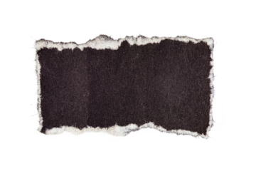 Ripped crumpled kraft black paper isolated on transparent png background,realistic black torn paper edges,old torn paper background