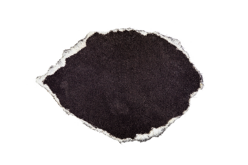 Ripped crumpled kraft black paper isolated on transparent png background,realistic black torn paper edges,old torn paper background