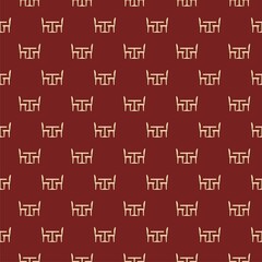Kitchen table with chairs seamless pattern isolated on color background
