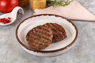 Grilled beef burger cutlet minced meat