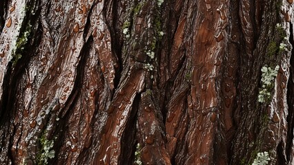 Obraz premium Detailed Close-Up of Textured Tree Bark with Natural Patterns.