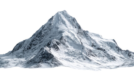 Vector illustration of a snowy mountain peak landscape with cold winter nature, perfect for travel or hiking views in the high Alps