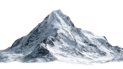 Vector illustration of a snowy mountain peak landscape with cold winter nature, perfect for travel or hiking views in the high Alps