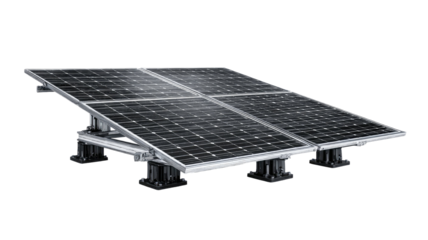 Blue solar panels on a house roof harness the sun's renewable energy for clean electricity, representing photovoltaic technology and environmental ecology