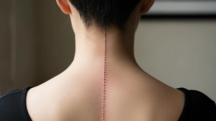 Elegant vision of a woman's neckline with precise symmetry and delicate details