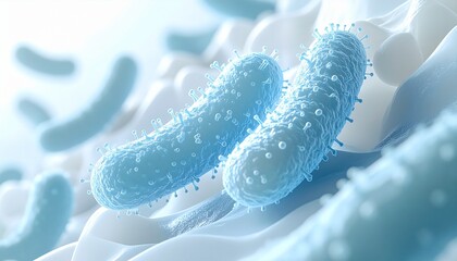 乳酸菌ビジュアル 分子構造で表現する腸内環境
バイオサイエンス 乳酸菌のミクロ構造イメージ ジェネレーティブAI