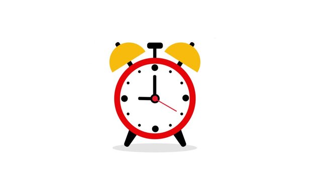 Ringing Alarm Clock Motion Graphic Time Deadline and Schedule Concept