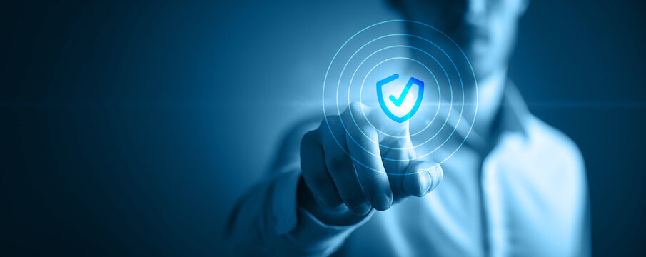 Safe and right concepts hand touch visual people - Powered by Adobe