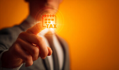 Tax Concept with virtual screen