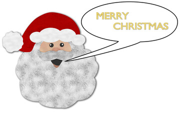 PNG. Trasparente. Illustrazione 3D. Natale. Babbo Natale, e decorazione natalizia. Spazio per testo per auguri, pubblicit&agrave;, regali, di Natale e di capodanno.