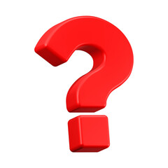 question mark 3d rendering icon red color