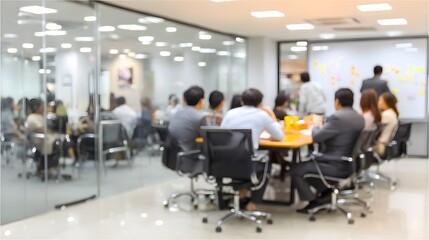 Fototapeta premium Business people in a corporate office meeting discussion