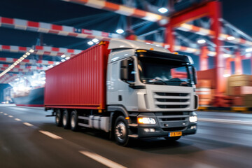 Fototapeta premium Global Shipping, Cargo Transportation Routes