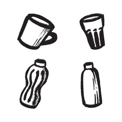 Abstract Glass And Bottle