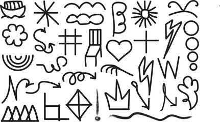 set of hand drawn arrows