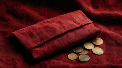 red envelope with gold coins Chinese New Year. Lunar New Year of Dragon Chinese new year red background for 2026 year of horse. High quality