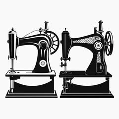 old sewing machine isolated