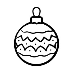 Decorative ornament ball with patterns for Christmas holiday celebrations on transparent background