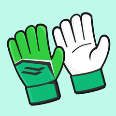 A pair of vector illustration or icon of goalkeeper glove. Vector stock illustration.
