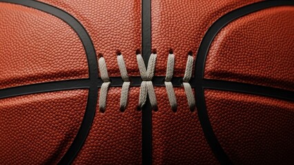 Obraz premium Close-up of an Orange Basketball Texture