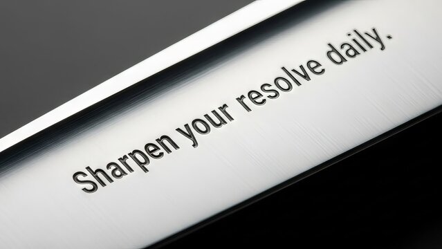 Close-up of Text Sharpen Your Resolve