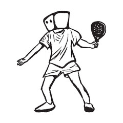 padel player vector illustration