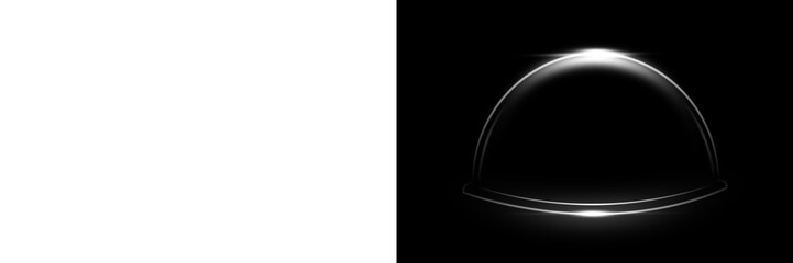 Abstract glowing arch shape illuminating a dark background