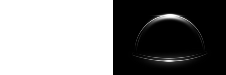 Abstract glowing arch shape illuminating a dark background