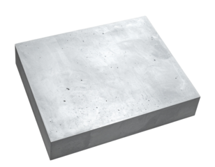 Polished Concrete Slab for Product Display, Angled Perspective View, isolated on transparent background