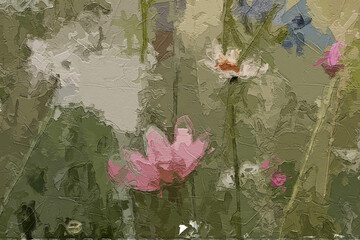 Various oil paintings, flowers, chrysanthemums, streams, plum blossom scenery, snow scenery, butterflies