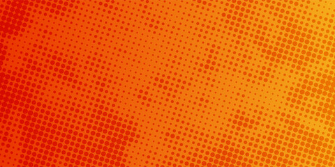 Modern orange pop art background with halftone dots design in comic style, vector illustration EPS10