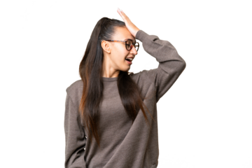 Young Arabian woman over isolated chroma key background has realized something and intending the solution