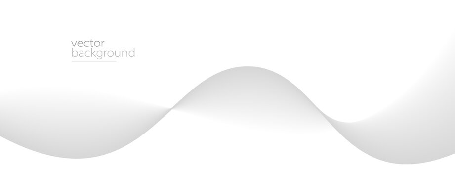 Smooth flow of wavy shape with gradient vector abstract background, light grey design curve line energy motion, relaxing image or technology.