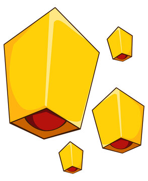 Golden sky lanterns floating in the air, symbolizing hope, fortune, and blessings for Chinese New Year.