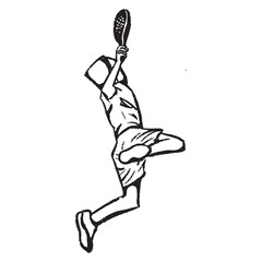 silhouette of a padel player jumping