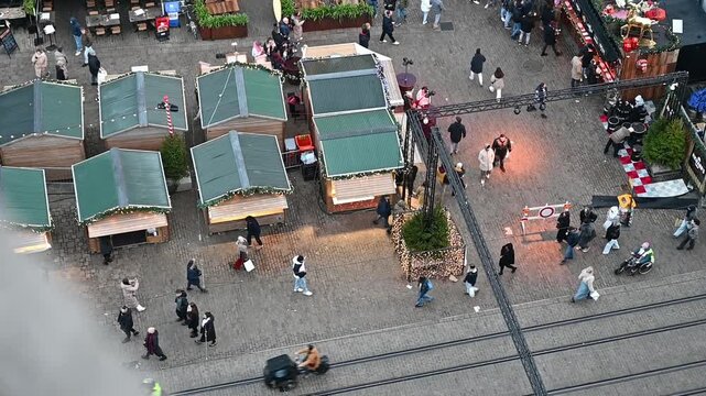 Christmas Market in Ghent from Above