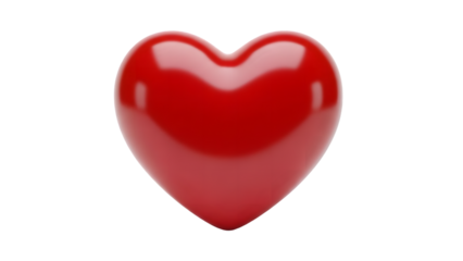 Glossy red heart isolated on a black background