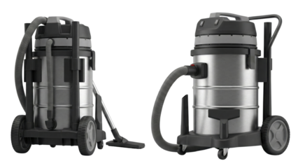 Powerful Vacuum Cleaners: Two industrial-grade vacuum cleaners stand side by side, showcasing their robust design and powerful suction capabilities.