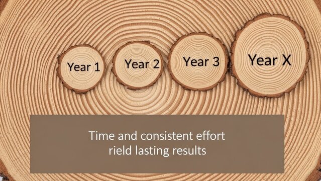Tree Rings Showcasing Years of Growth and Effort