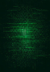 Fototapeta premium Green Digital Data Abstract Background, Tech, Futuristic, Cyber, Grid, Pixelated, Network, Technology, Matrix.