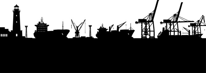 ports pulse an abstract vision of world trade and logistics, isolated on transparent background