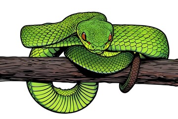 Obraz premium close-up snake black background illustration