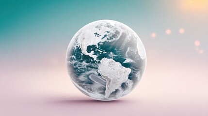 Fototapeta premium Futuristic Global Visualization of Earth in Cyberspace with Abstract Digital Network and Soft Bokeh Lights Representing Data Flow and Connectivity in a Digital Universe