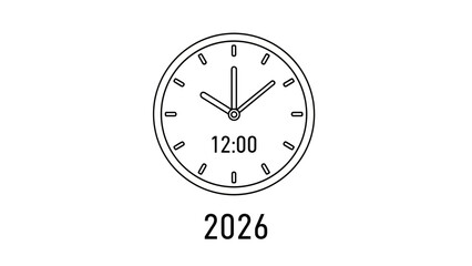 Time Capsule: A timeless depiction, presenting a clock face indicating a specific time alongside a numerical year, suggesting a significant moment preserved for posterity.
