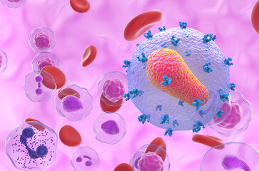 Hiv virus - closeup view 3d illustration
