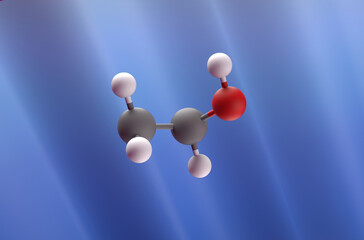 Polyvinyl alcohol (PVA) molecule - closeup view 3d illustration