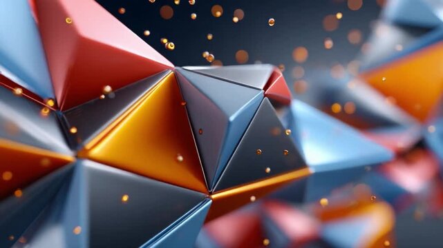 Abstract Geometric Display: Close-up shot, multi-faceted gem showcasing sharp lines, bold colors and captivating visual appeal.