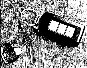 security silhouettes of keys and remotes for cars and homes