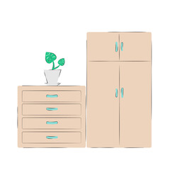 vector bedside cabinet and chest of drawers