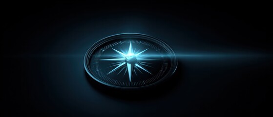 Exploring the compass symbol digital realm graphic design dark background abstract view direction and navigation concepts